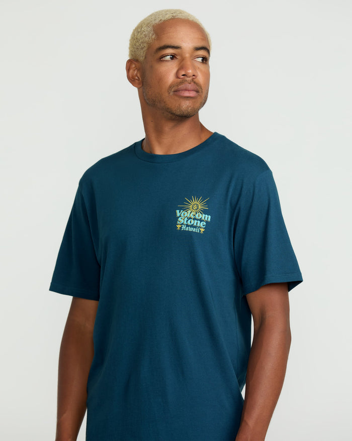 Men's Flyover Short Sleeve Tee-Deep Blue-Volcom