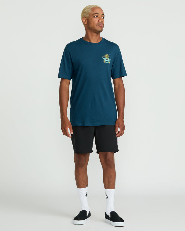 Men's Flyover Short Sleeve Tee-Deep Blue-Volcom