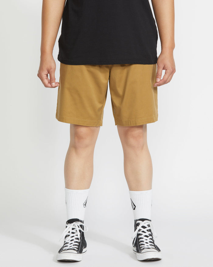 Men's Frickin Elastic Waist Shorts-Dark Khaki-Volcom
