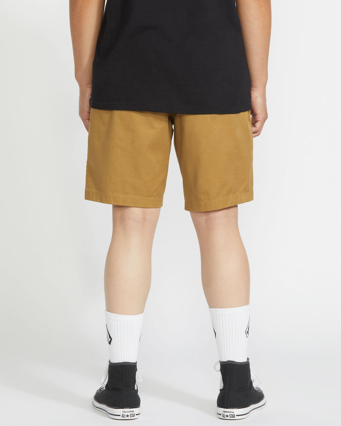 Men's Frickin Elastic Waist Shorts-Dark Khaki-Volcom