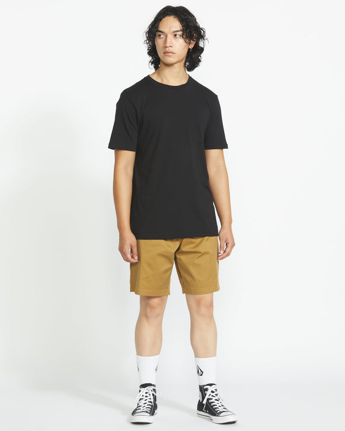 Men's Frickin Elastic Waist Shorts-Dark Khaki-Volcom