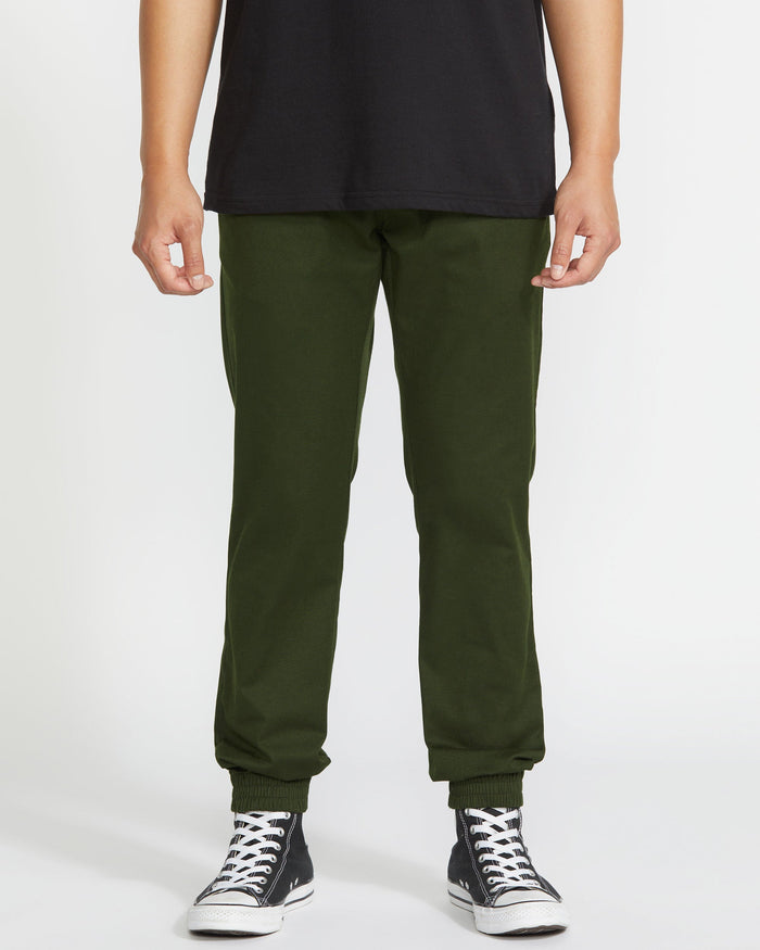 Men's Frickin Slim Joggers-Dark Green-Volcom