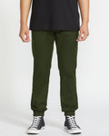 Men's Frickin Slim Joggers-Dark Green-Volcom