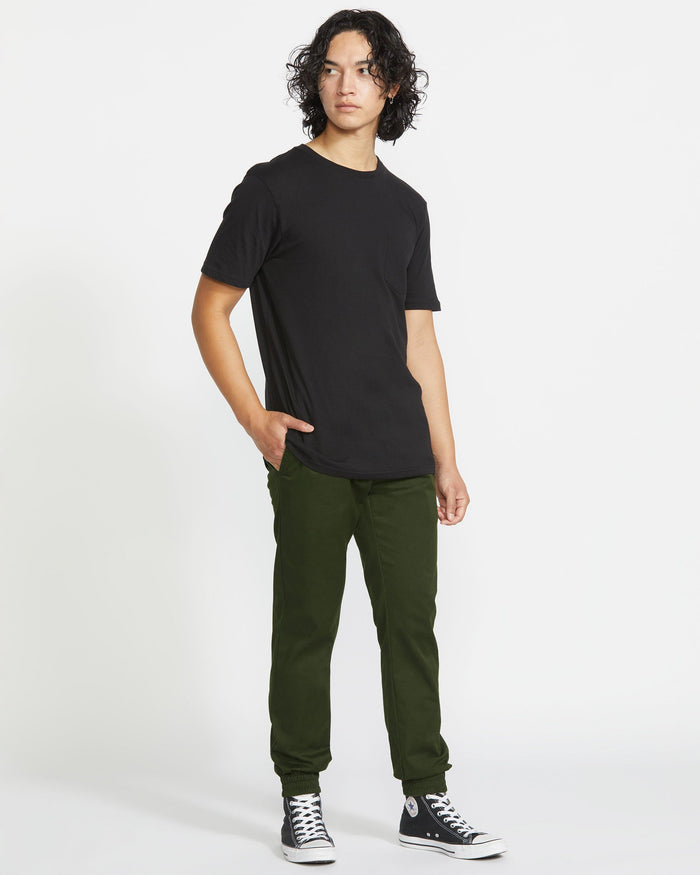 Men's Frickin Slim Joggers-Dark Green-Volcom