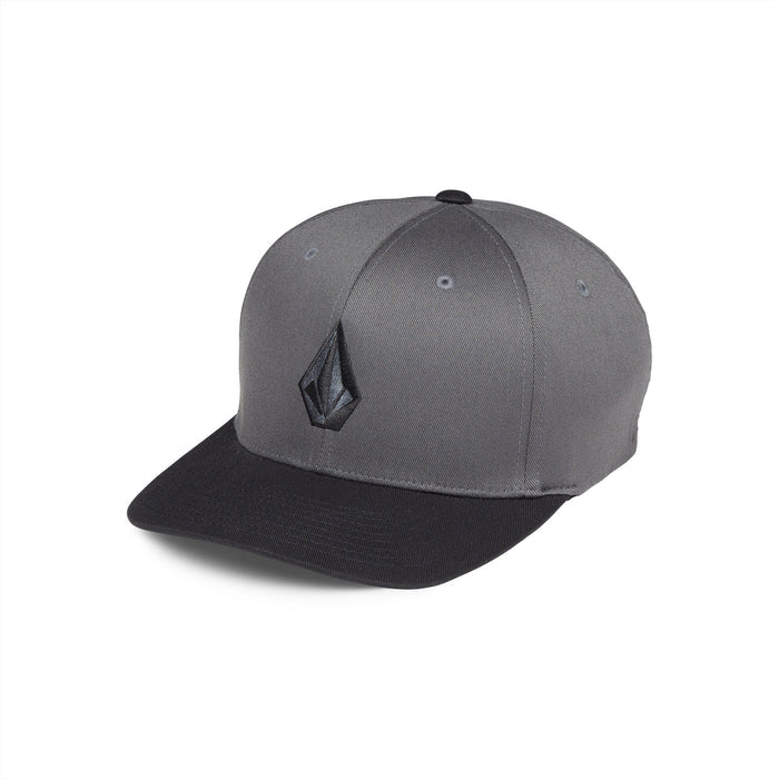 Men's Full Stone Flexfit Hat-Asphalt Black-Volcom