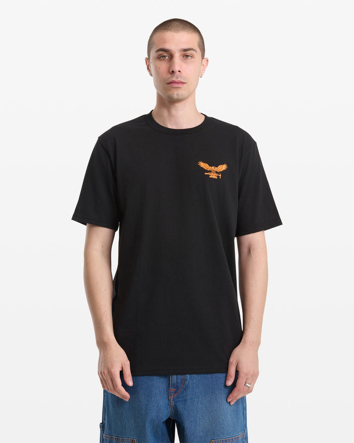 Men's Hammered Split Short Sleeve Tee-Black-Volcom