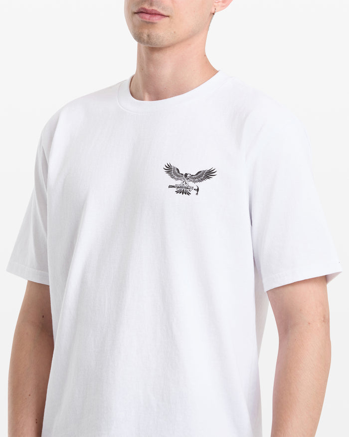 Men's Hammered Split Short Sleeve Tee-White-Volcom