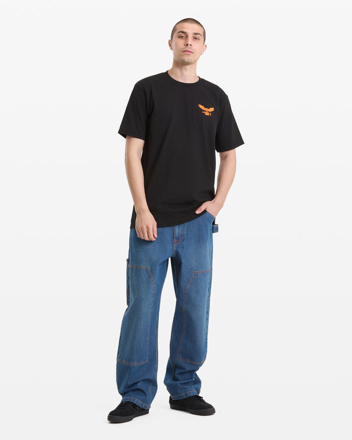 Men's Hammered Split Short Sleeve Tee-Black-Volcom