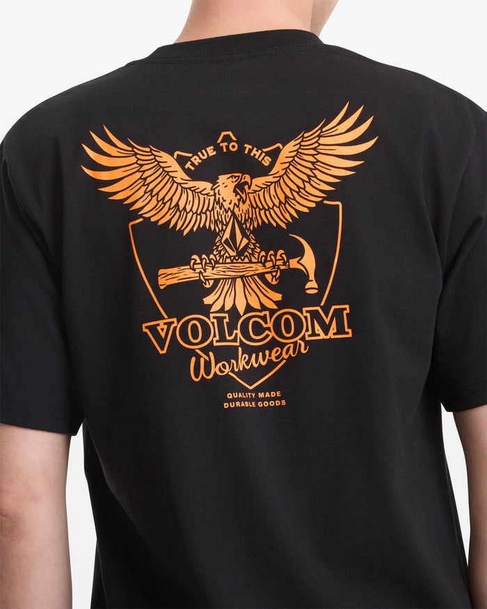 Men's Hammered Split Short Sleeve Tee-Black-Volcom