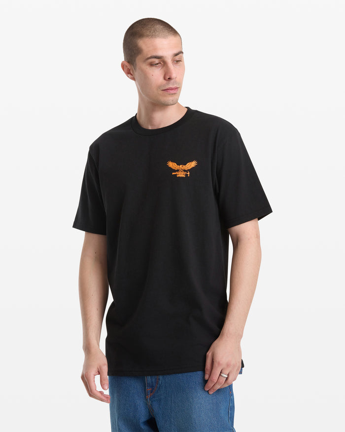 Men's Hammered Split Short Sleeve Tee-Black-Volcom
