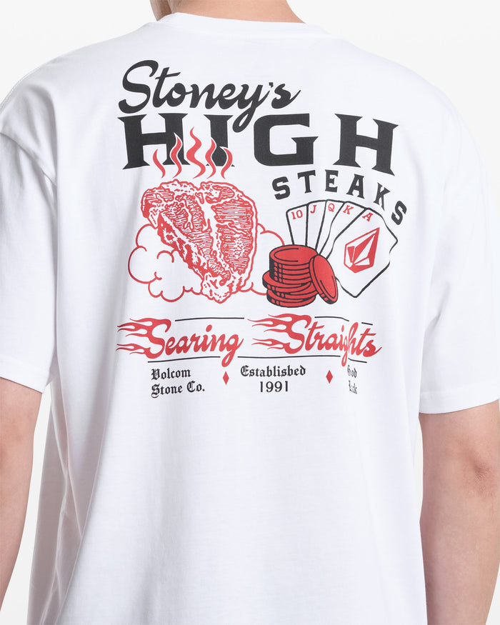 Men's High Steaks Short Sleeve Tee-White-Volcom