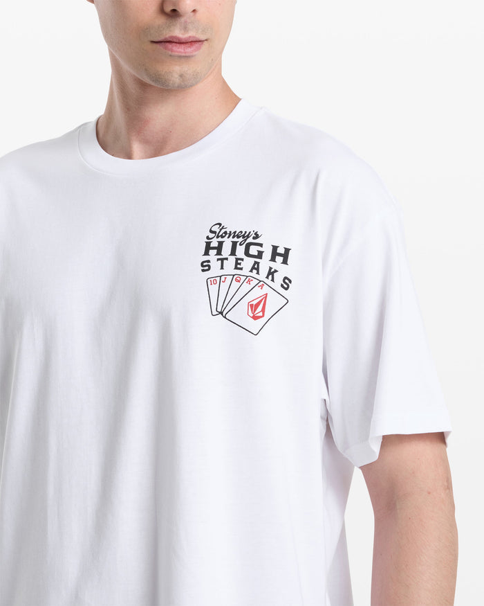Men's High Steaks Short Sleeve Tee-White-Volcom