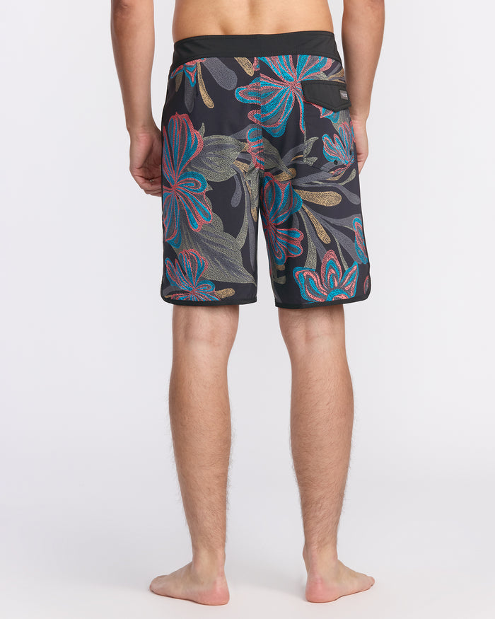 Men's Infuse Scallop Mod Trunks-Black Print-Volcom