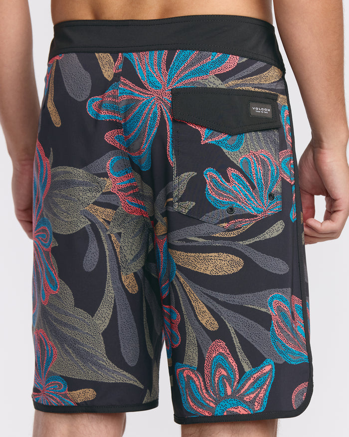 Men's Infuse Scallop Mod Trunks-Black Print-Volcom