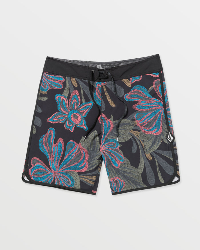 Men's Infuse Scallop Mod Trunks-Black Print-Volcom