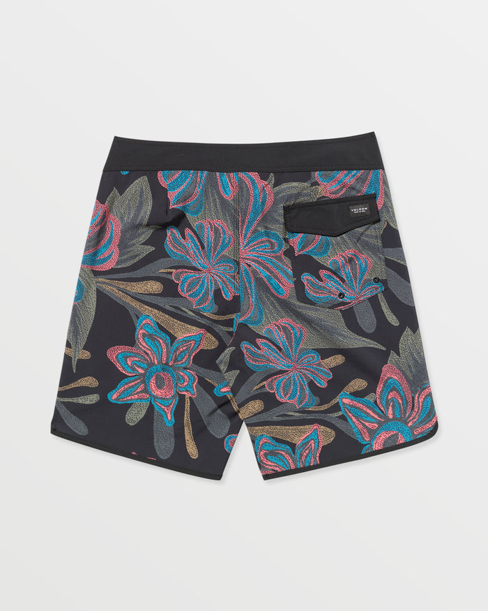 Men's Infuse Scallop Mod Trunks-Black Print-Volcom