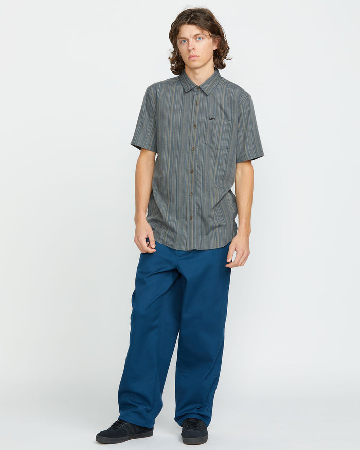 Men's Jahstripe Short Sleeve-Dark Slate-Volcom