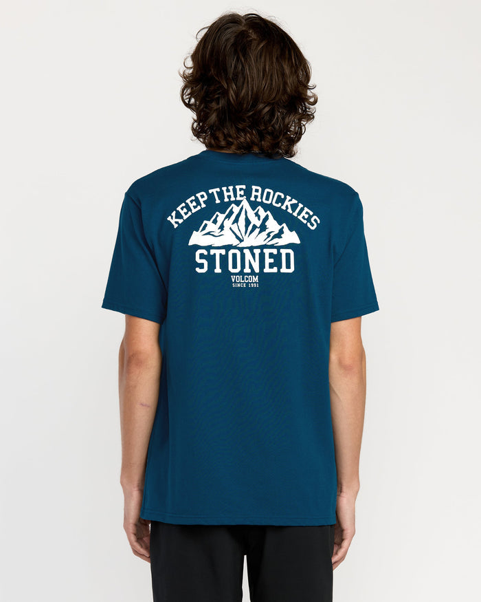 Men's Keep Rockies Stoned Short Sleeve Tee-Cosmic Blue-Volcom