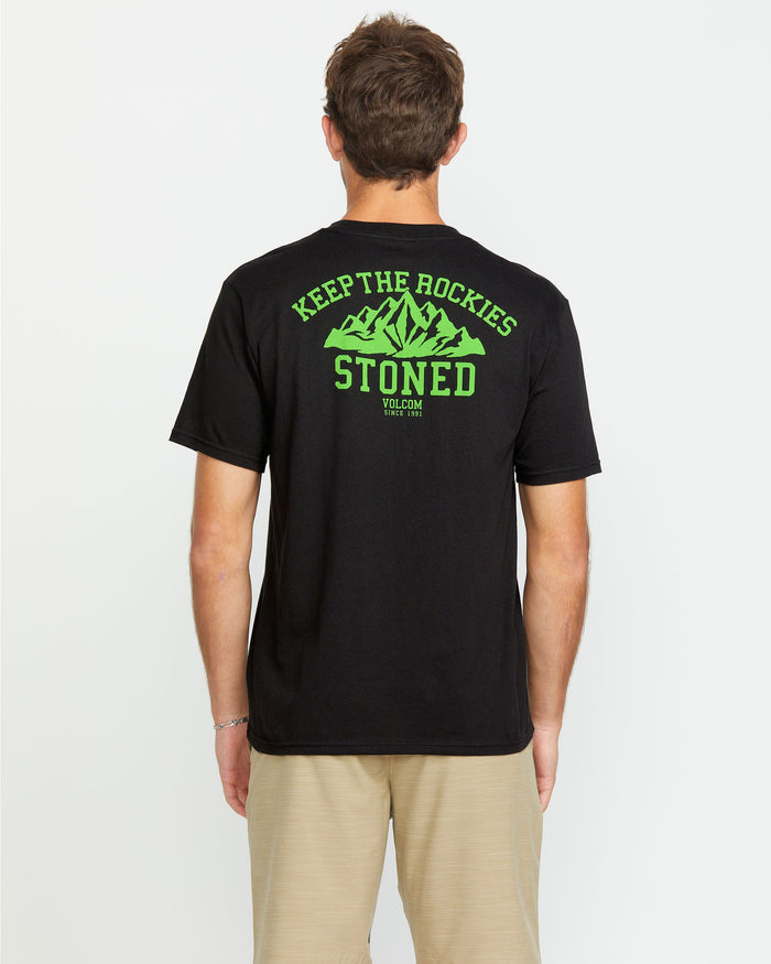 Men's Keep Rockies Stoned Short Sleeve Tee-Black-Volcom