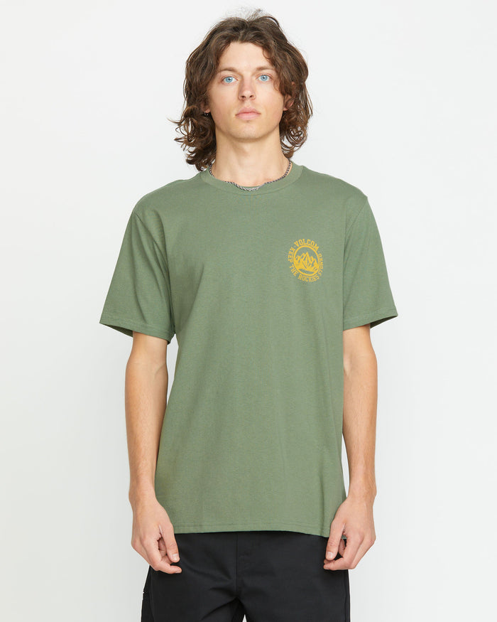 Men's Keep Rockies Stoned Short Sleeve Tee-Light Olive-Volcom