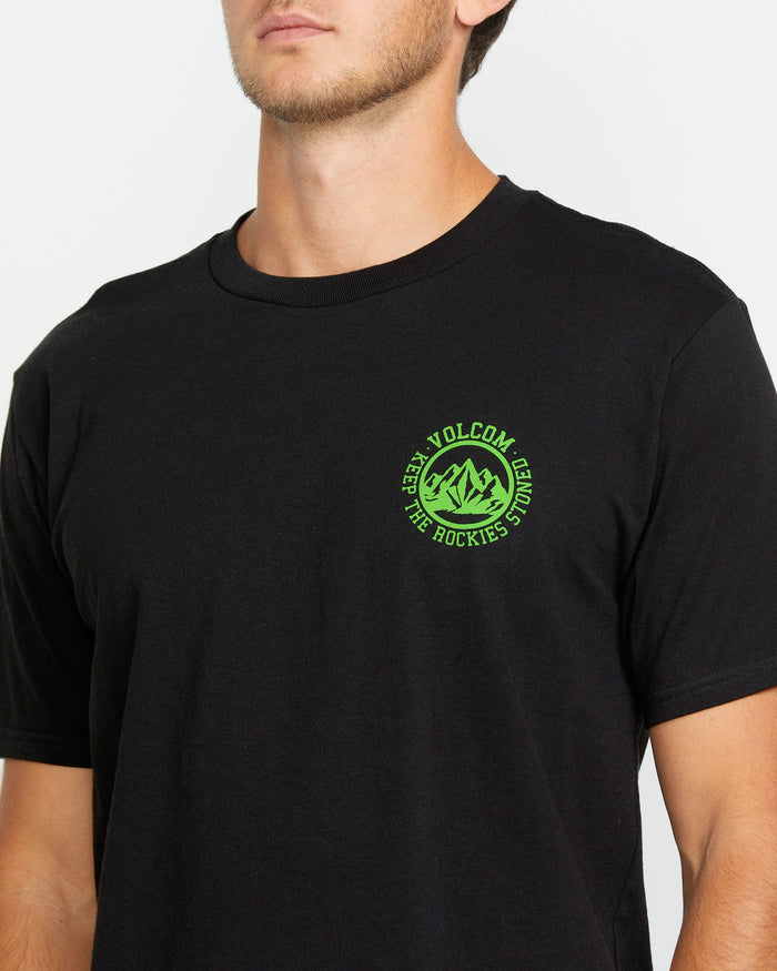 Men's Keep Rockies Stoned Short Sleeve Tee-Black-Volcom