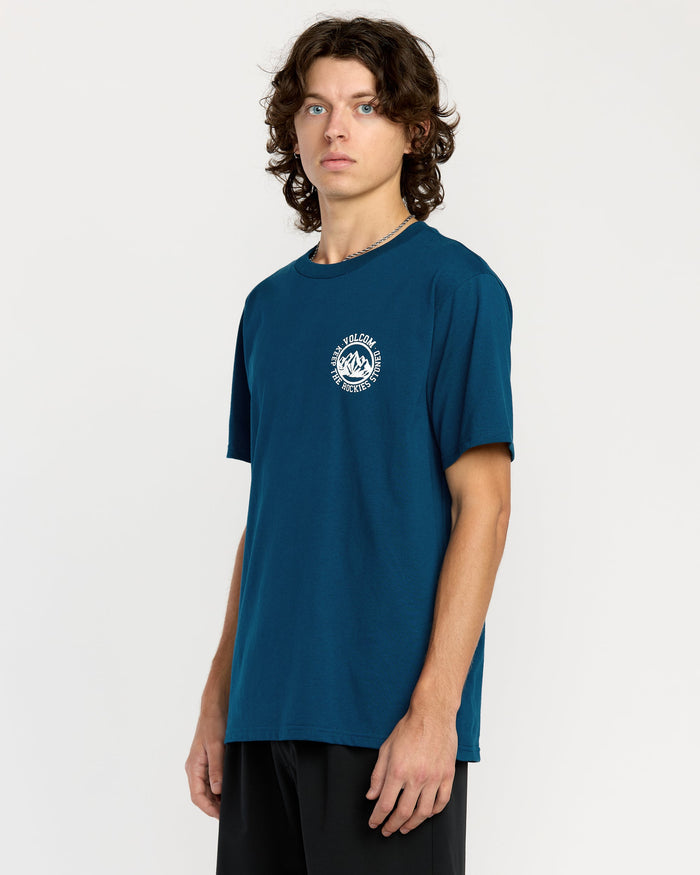 Men's Keep Rockies Stoned Short Sleeve Tee-Cosmic Blue-Volcom