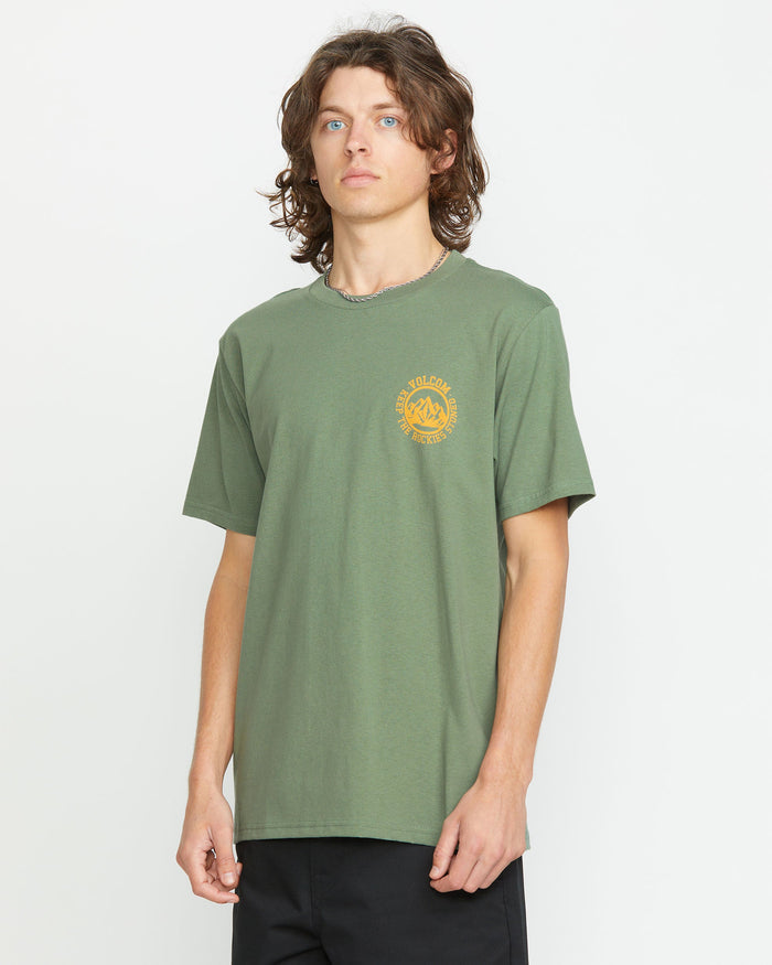 Men's Keep Rockies Stoned Short Sleeve Tee-Light Olive-Volcom