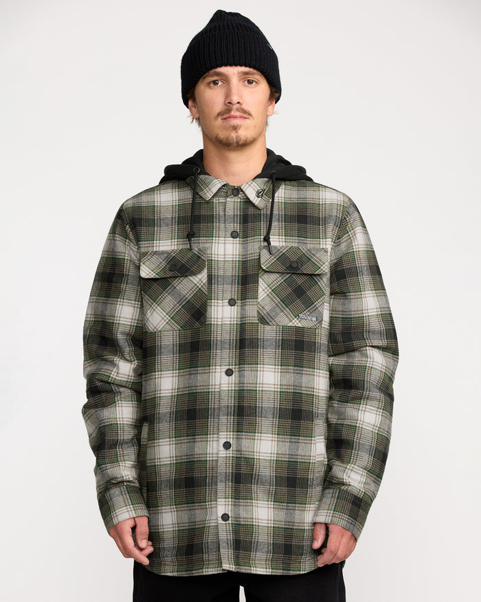 Men's Kenson Insulated Flannel-Black Green-Volcom