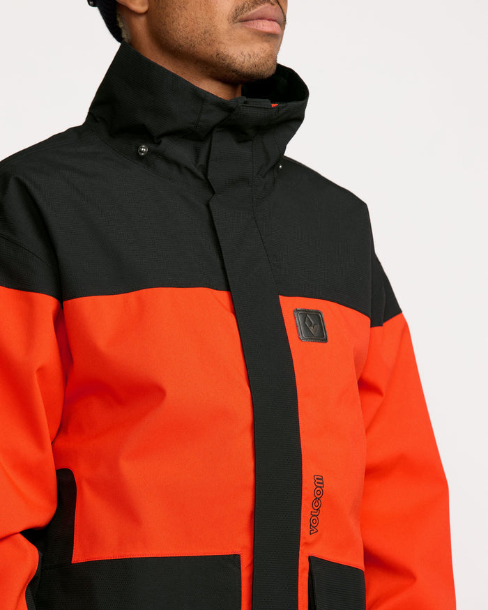 Volcom Men's Kleveland Shell Jacket Orange Shock