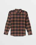 Men's Caden Flannel Shirt-Black/Red-Volcom