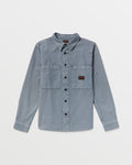 Men's Long Sleeve Shirt-Blue Wash-Volcom