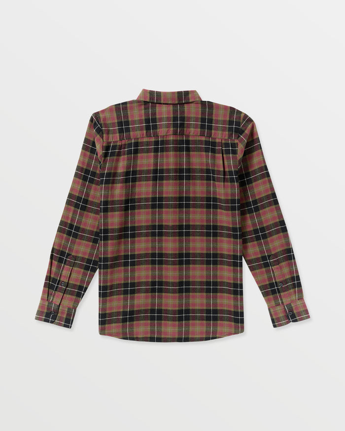 Men's Caden Flannel Shirt-Black/Red-Volcom
