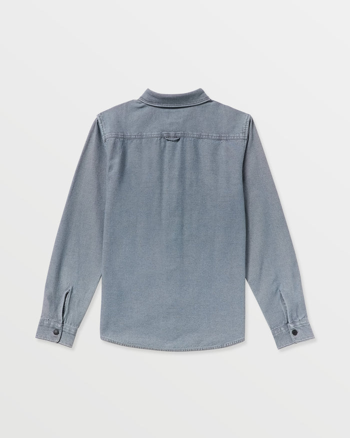 Men's Long Sleeve Shirt-Blue Wash-Volcom