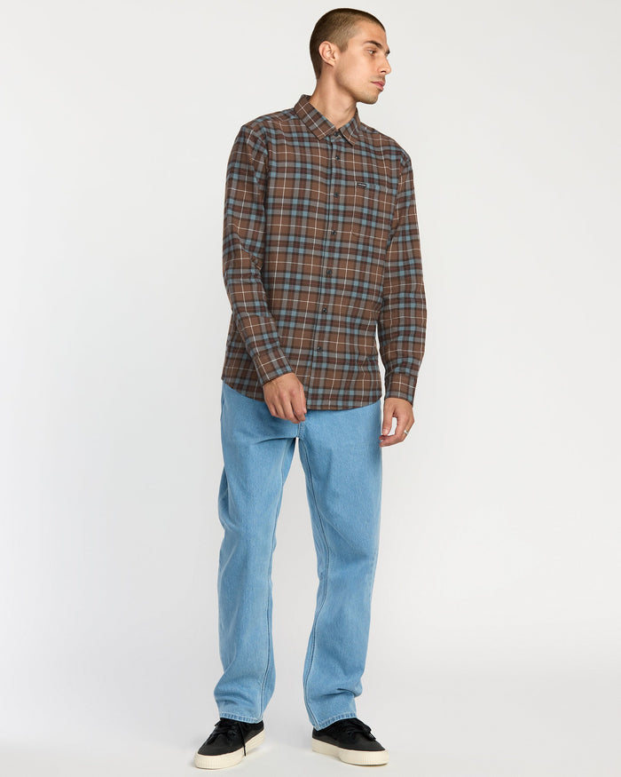Men's Caden Flannel Shirt-Brownstone-Volcom