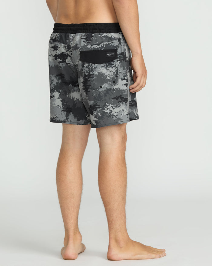 Men's Lido Print 16" Trunks-Black-Volcom