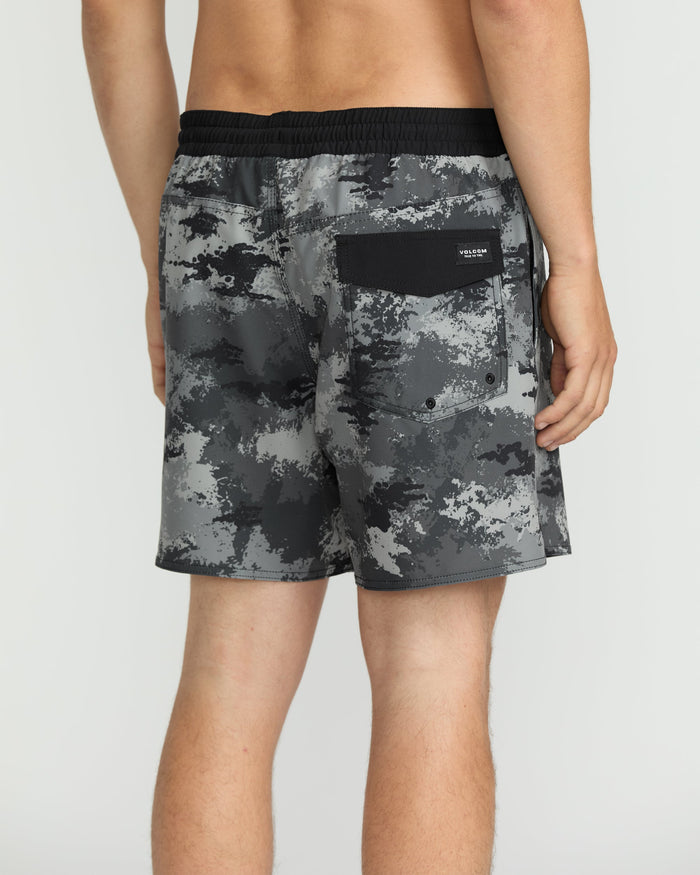 Men's Lido Print 16" Trunks-Black-Volcom