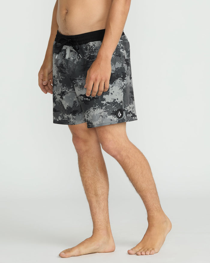 Men's Lido Print 16" Trunks-Black-Volcom