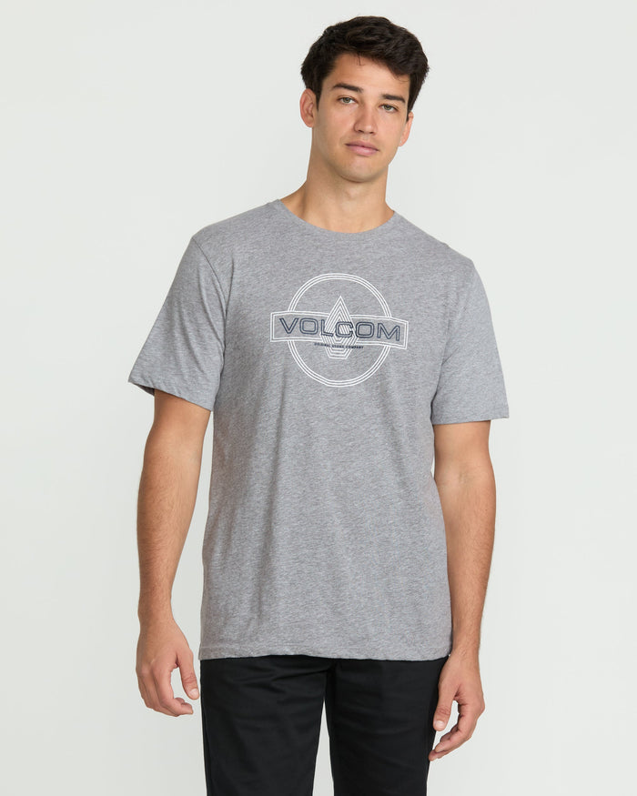Men's Line Service Short Sleeve Tee-Heather Grey-Volcom