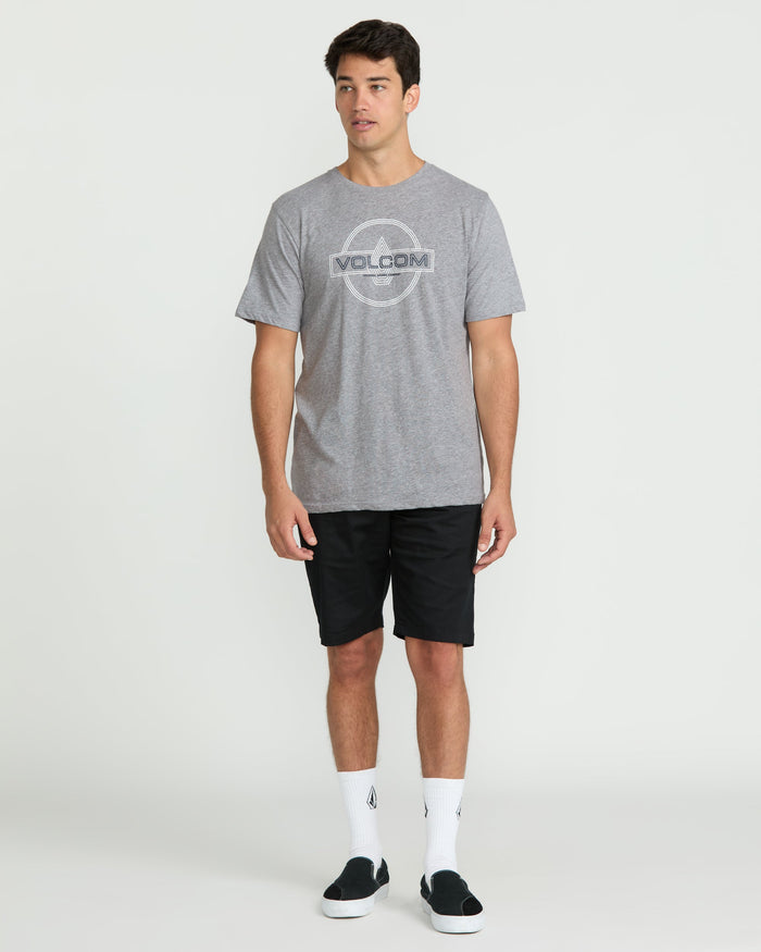 Men's Line Service Short Sleeve Tee-Heather Grey-Volcom