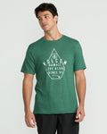 Men's Lined Up Short Sleeve Tee-Forest Heather-Volcom