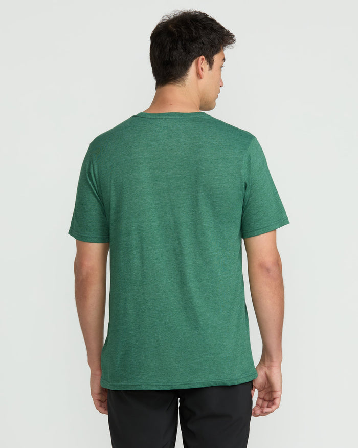 Men's Lined Up Short Sleeve Tee-Forest Heather-Volcom