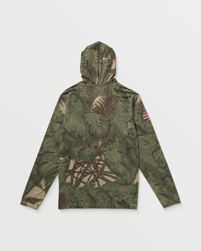 Men's Loose Hood Long Sleeve Surf Tee-Khaki-Volcom