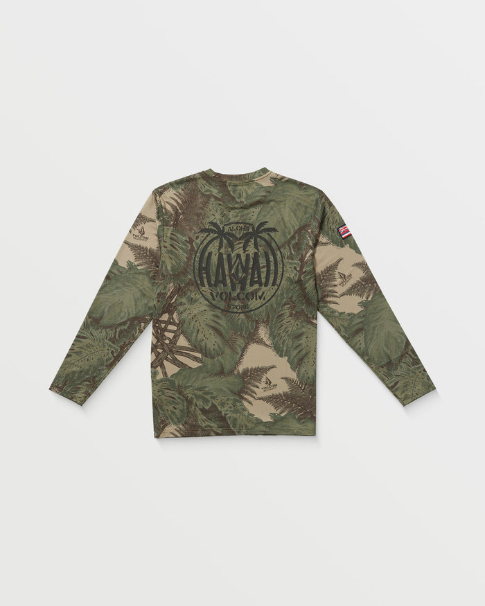 Men's Loose Long Sleeve Surf Tee-Khaki-Volcom