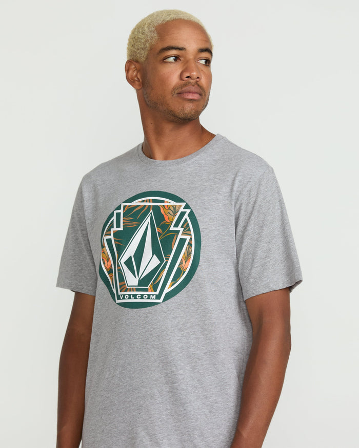 Men's Melting Short Sleeve Tee-Heather Grey-Volcom