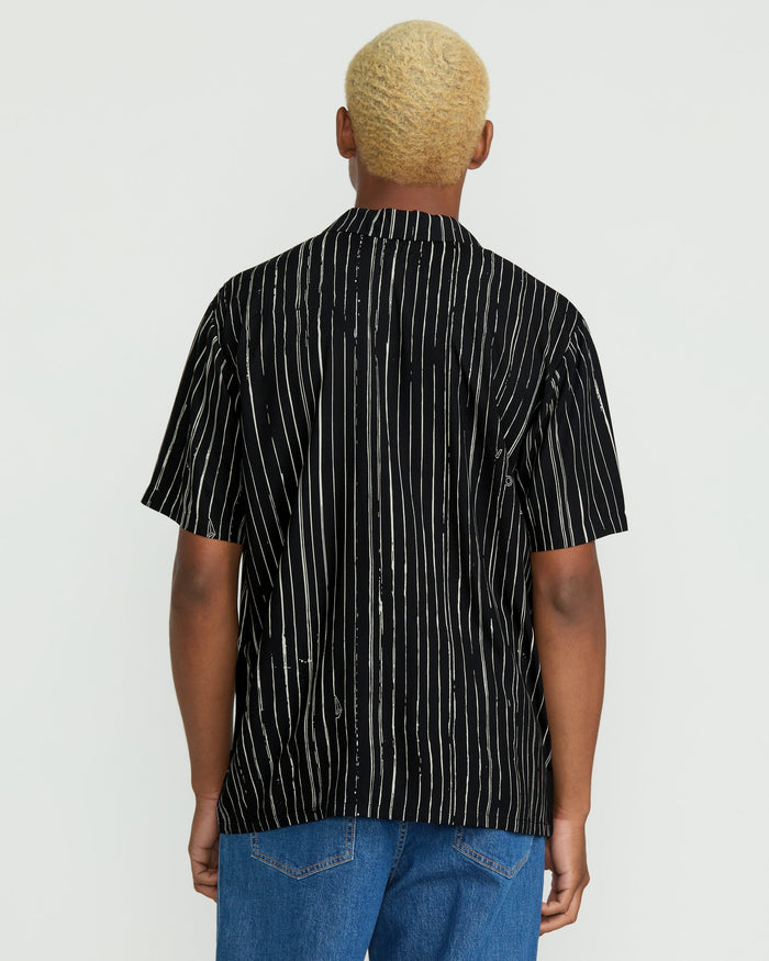 Men's Mistostone Short Sleeve Shirt-Black/White-Volcom