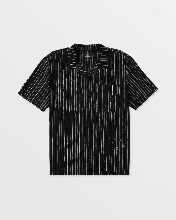 Men's Mistostone Short Sleeve Shirt-Black/White-Volcom