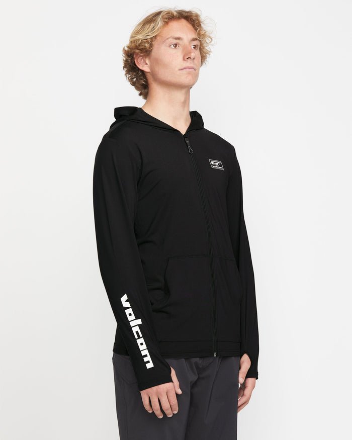 Men's Modstone Loose Zip Hoodie-Black-Volcom