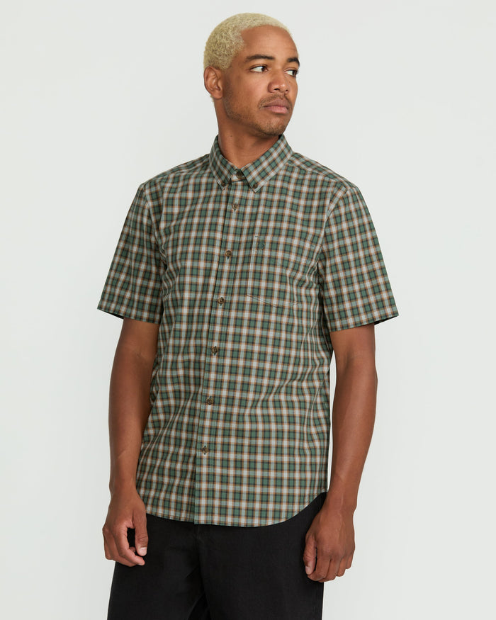 Men's Morphew Short Sleeve Shirt-Light Olive-Volcom