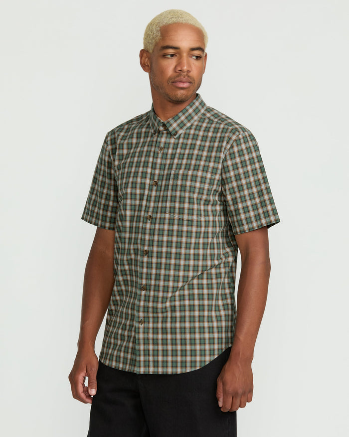Men's Morphew Short Sleeve Shirt-Light Olive-Volcom