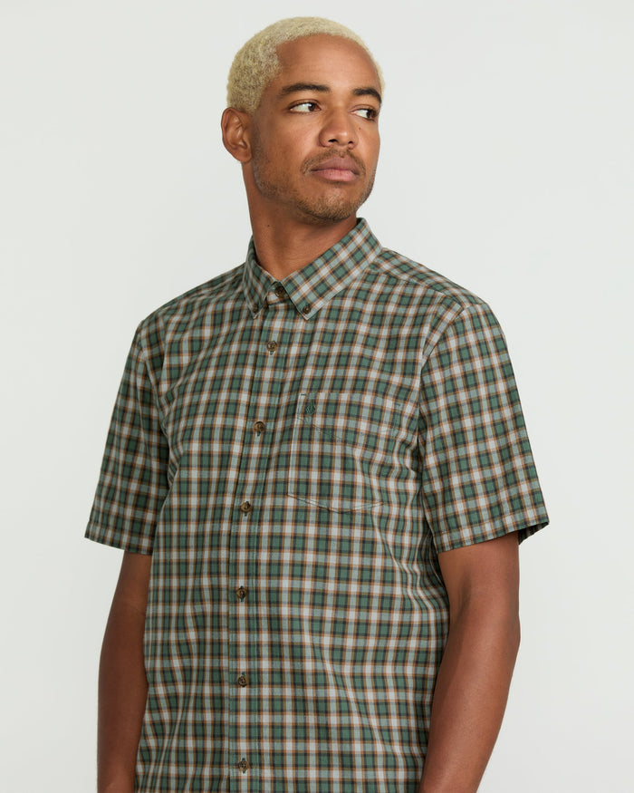 Men's Morphew Short Sleeve Shirt-Light Olive-Volcom